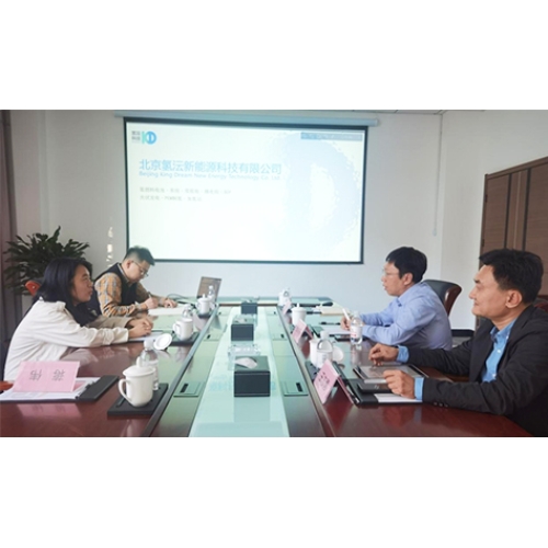 公司總經理呂大偉、總經理助理王志勇赴東旭集團氫能融合產業園，與投資中心總經理張茜、北京氫沄新能源科技公司理事趙珩接洽，建立合作意向